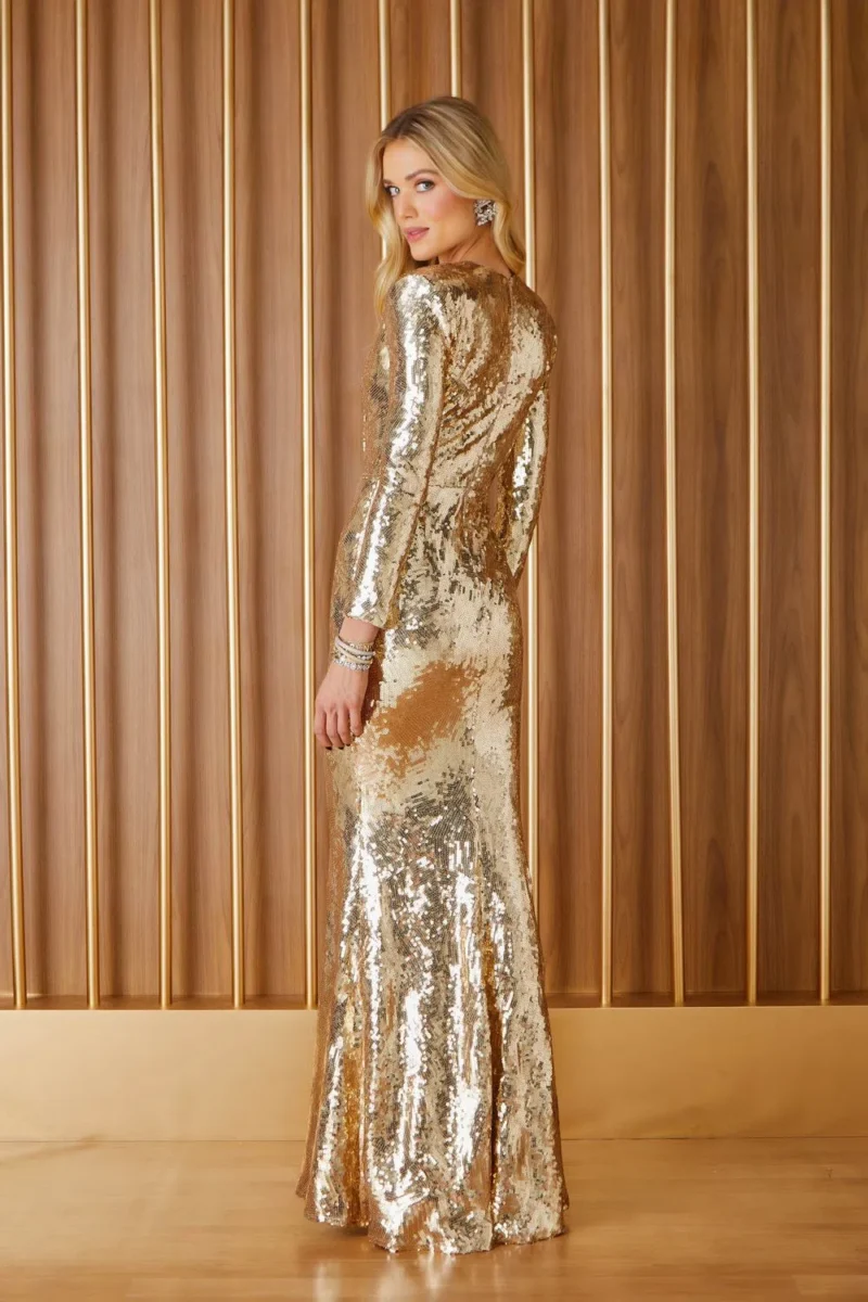 Vestido Longo Dani Dourado - Image 3